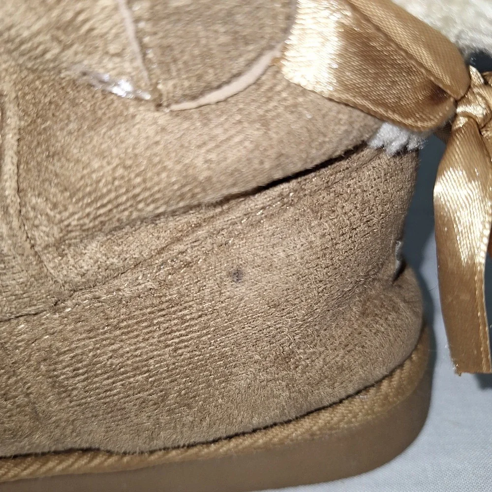 Cottagecore Fairycore Northside Tan Size 3 Girls Faux Suede Fur Lined Boots
